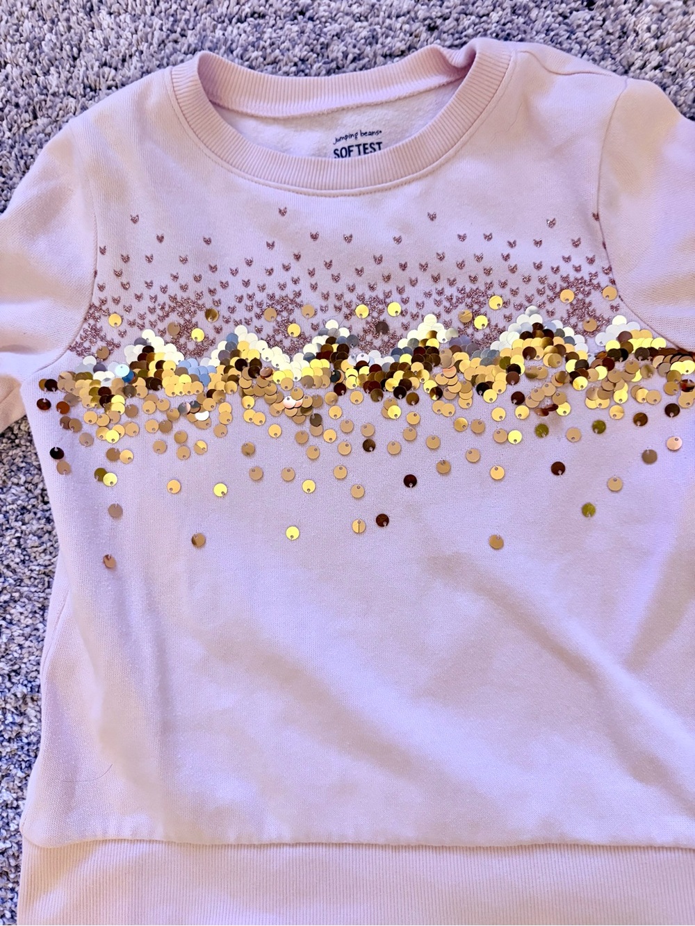 jumping beans Pink Sweatshirt with Gold Sequin Band